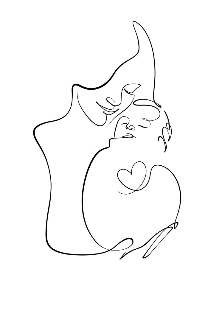 Custom personalized Family Line Art from a Photo