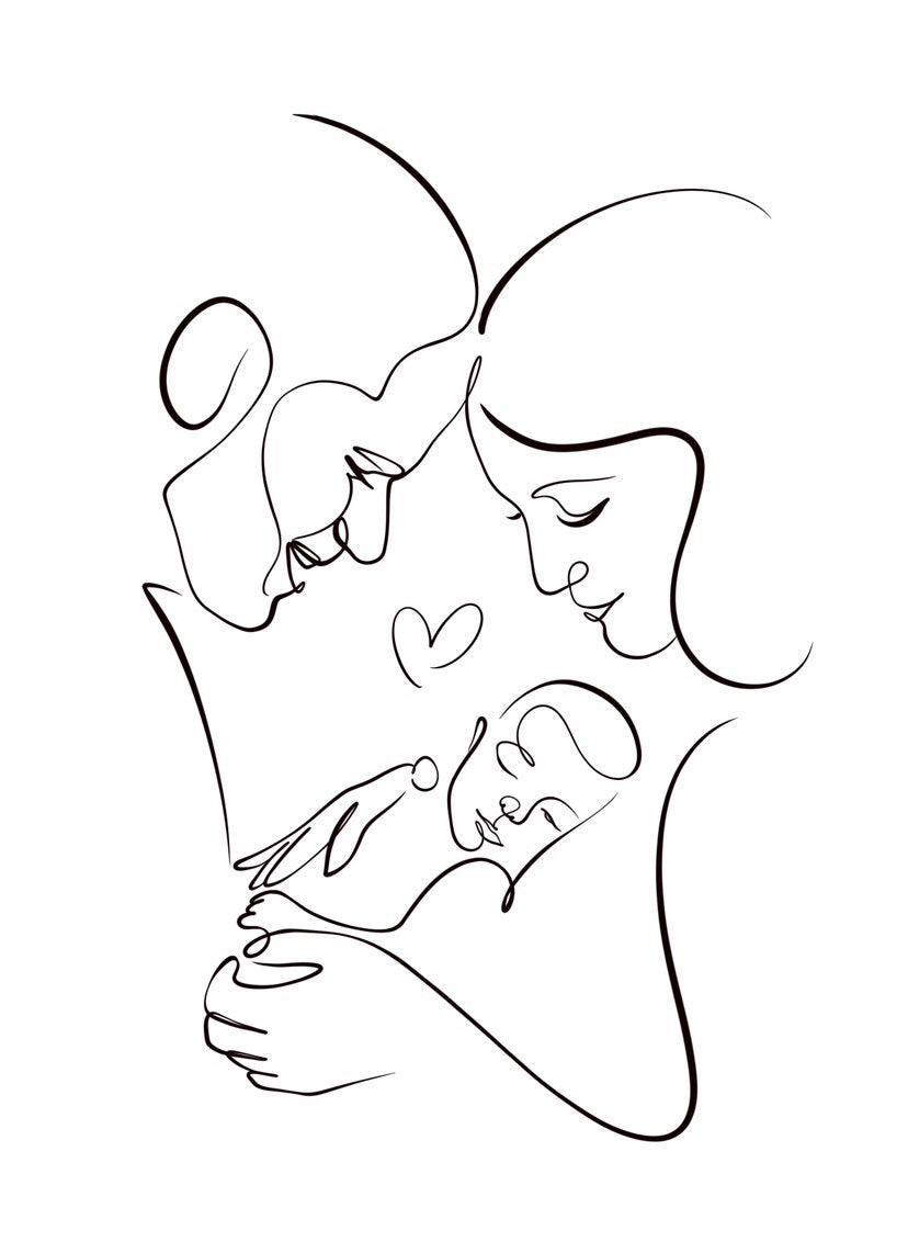 Custom personalized Family Line Art from a Photo